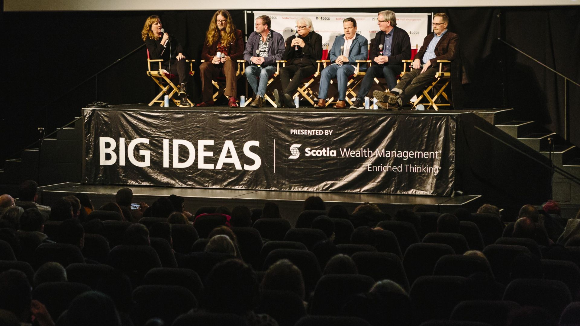 Comedy troupe The Kids in the Hall sitting and speaking on-stage at Hot Docs 2022